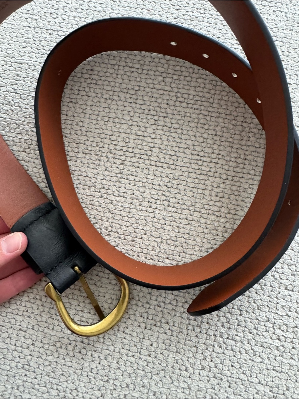 Target Black Leather Belt with Gold-Tone Buckle - Picture 2 of 5